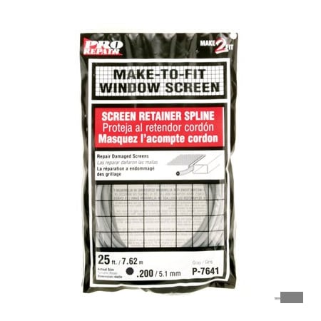 Prime-Line Screen Retainer Spline, 0.200 in., 25 ft., Gray (Single Pack) P 7641